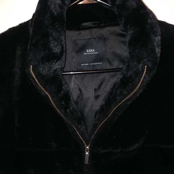 Zara Black Faux Fur Jacket - Picture 3 of 4